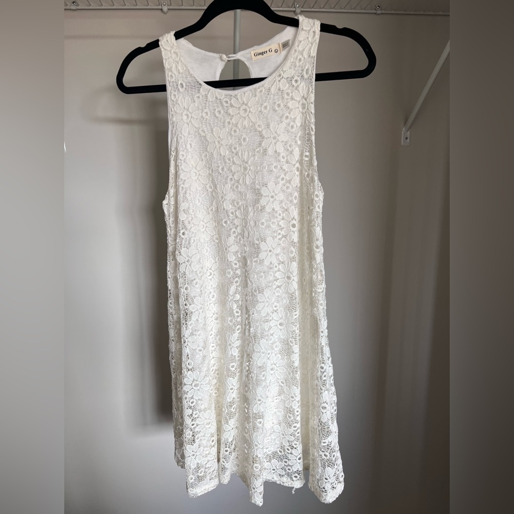 Ginger G white lace dress size large